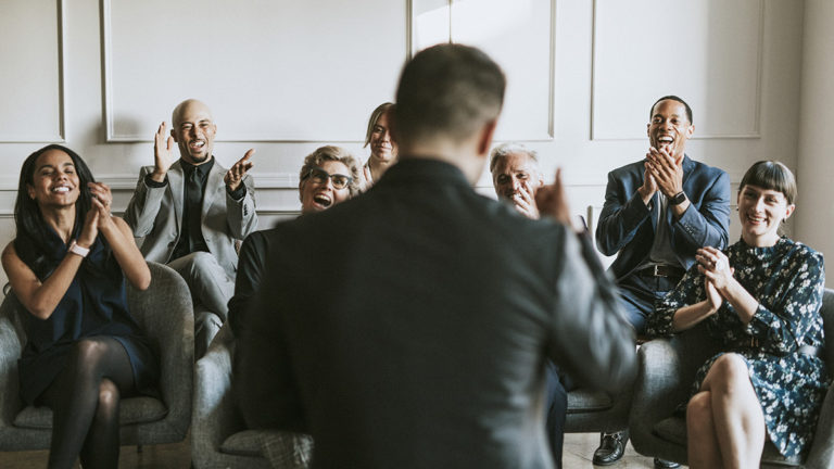 clapping business presentation