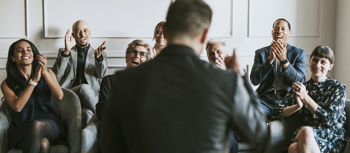 clapping business presentation